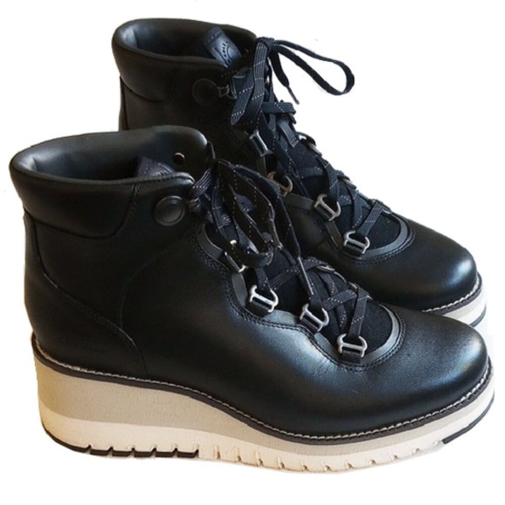 Cole Haan Grand Explore Waterproof Leather Ankle Boots 7 Wedge Platform